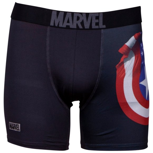 marvel Captain America Performance Boxer Briefs 3 Pack Red Blue Avengers mCU - Picture 3 of 6